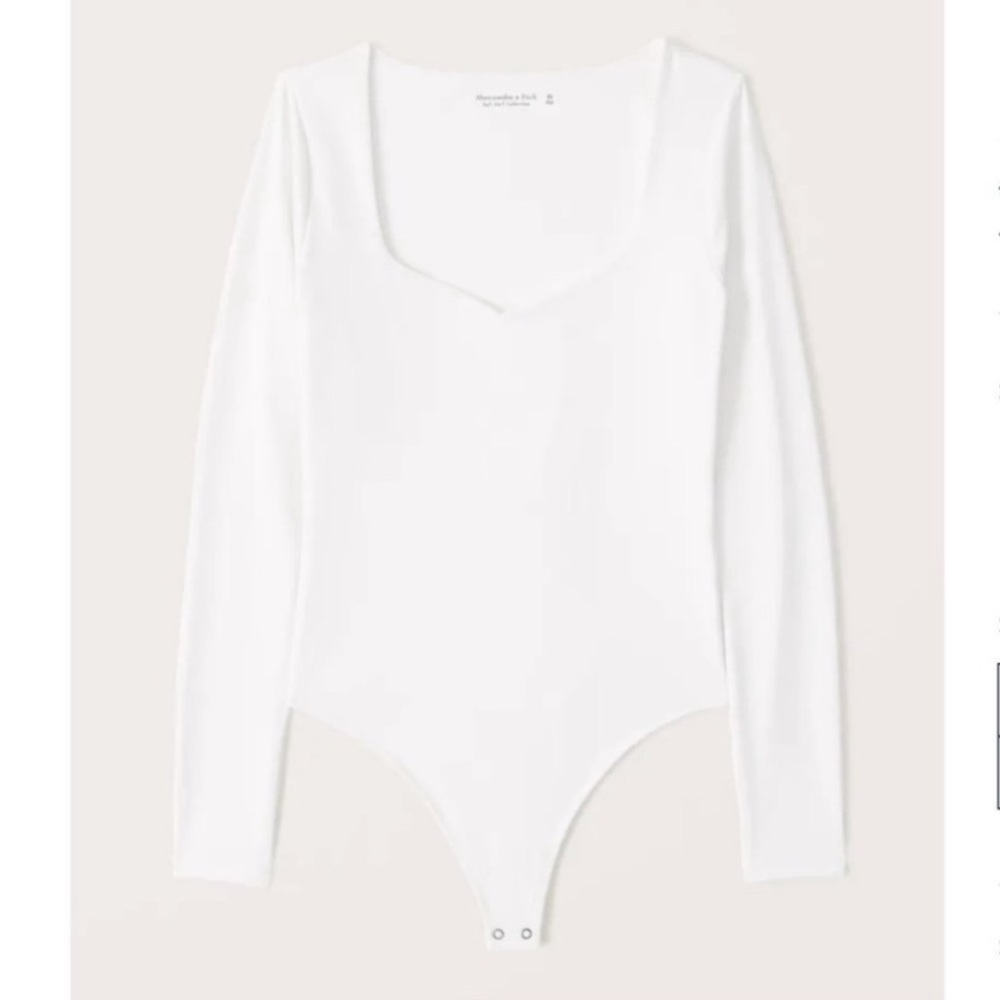 Abercrombie & Fitch Double Lined Sweetheart Neck White Bodysuit